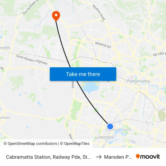 Cabramatta Station, Railway Pde, Stand D to Marsden Park map