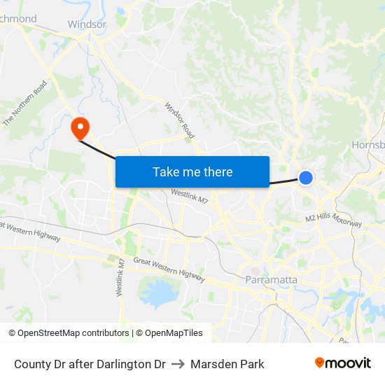 County Dr after Darlington Dr to Marsden Park map