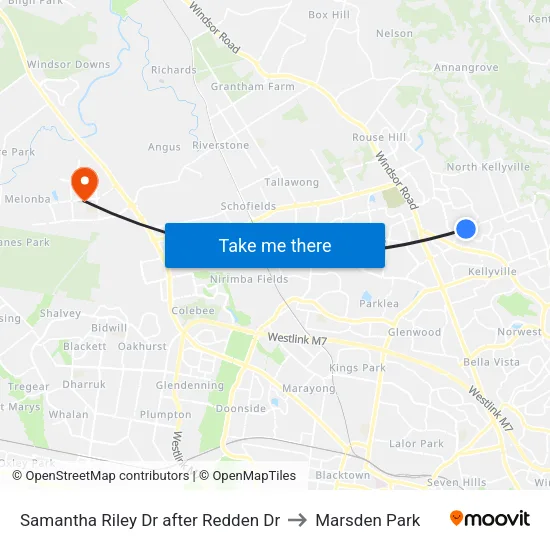 Samantha Riley Dr after Redden Dr to Marsden Park map