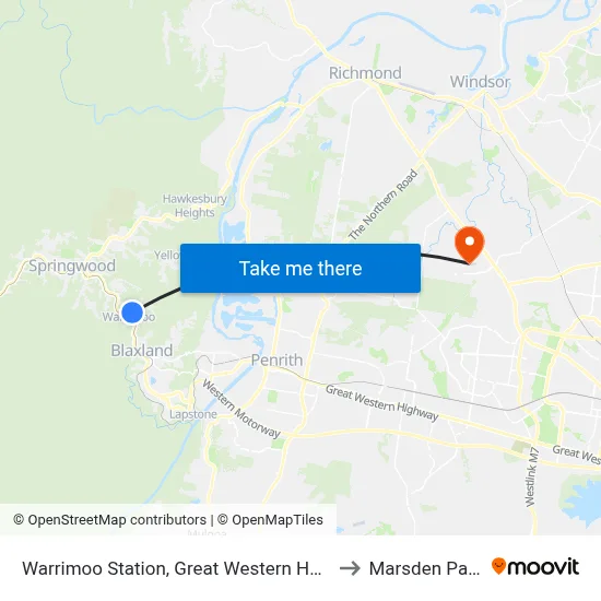 Warrimoo Station, Great Western Hwy to Marsden Park map