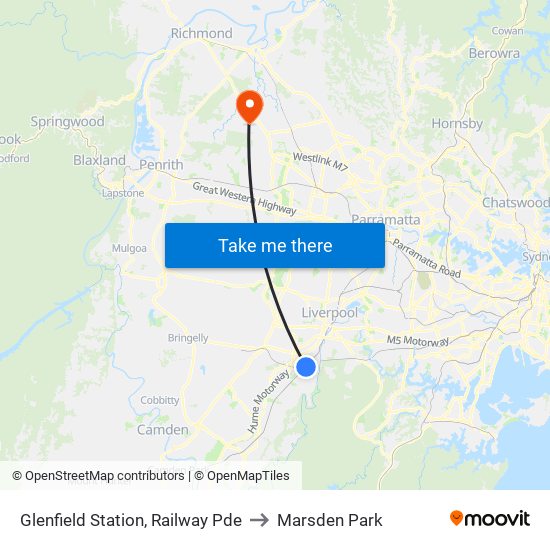 Glenfield Station, Railway Pde to Marsden Park map