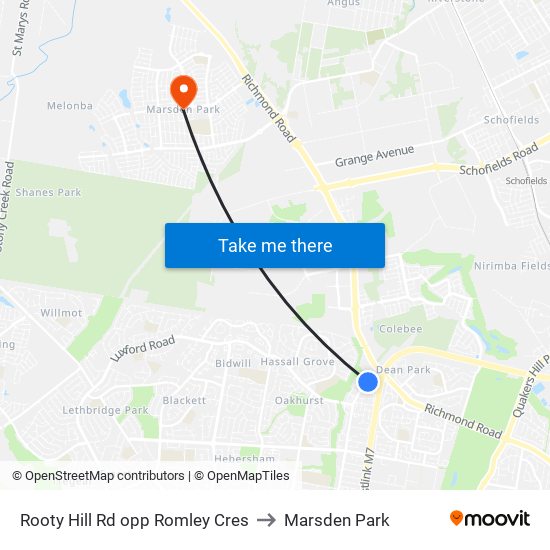 Rooty Hill Rd opp Romley Cres to Marsden Park map