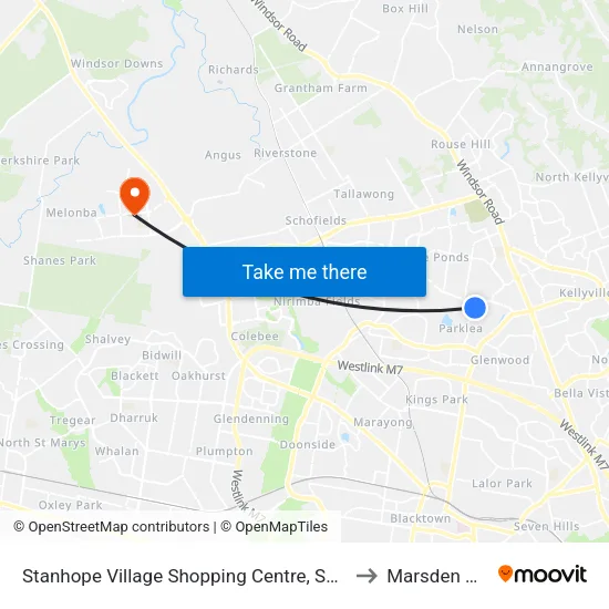 Stanhope Village Shopping Centre, Sentry Dr to Marsden Park map