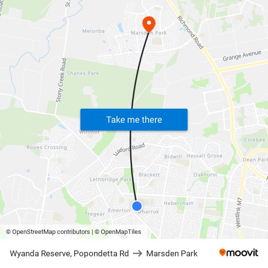 Wyanda Reserve, Popondetta Rd to Marsden Park map