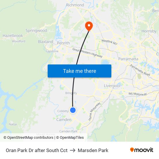 Oran Park Dr after South Cct to Marsden Park map