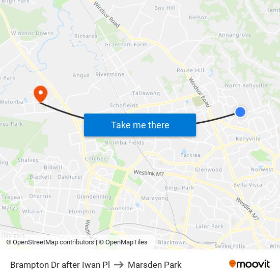 Brampton Dr after Iwan Pl to Marsden Park map