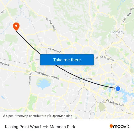 Kissing Point Wharf to Marsden Park map