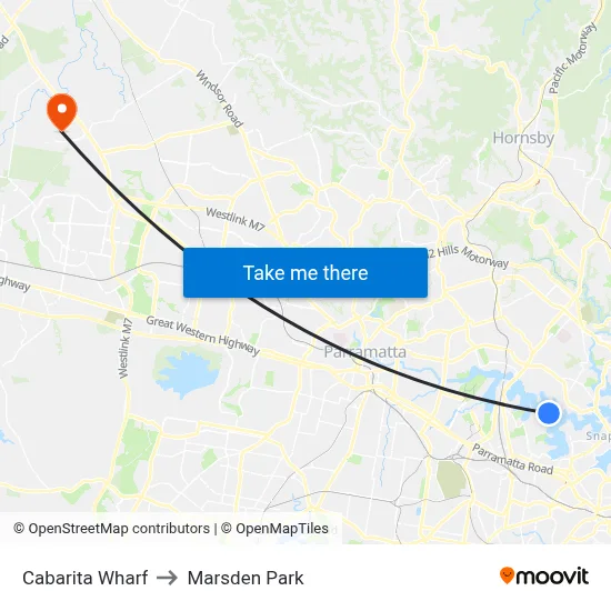 Cabarita Wharf to Marsden Park map