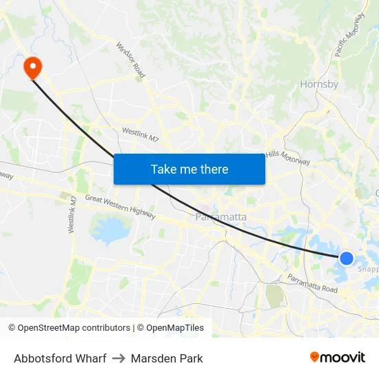 Abbotsford Wharf to Marsden Park map
