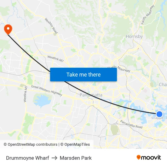 Drummoyne Wharf to Marsden Park map