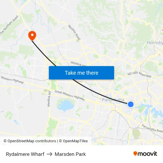 Rydalmere Wharf to Marsden Park map
