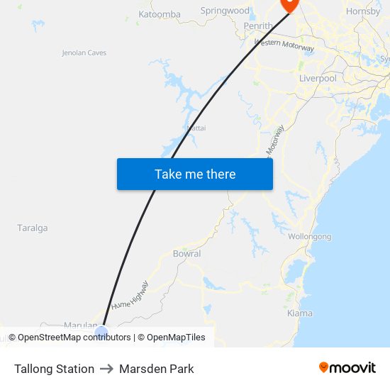 Tallong Station to Marsden Park map