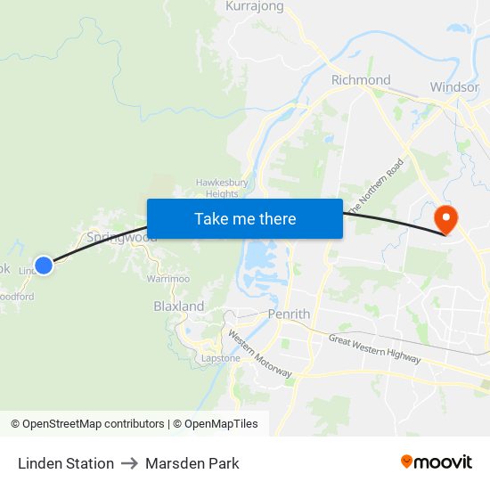 Linden Station to Marsden Park map
