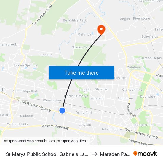 St Marys Public School, Gabriels Lane to Marsden Park map