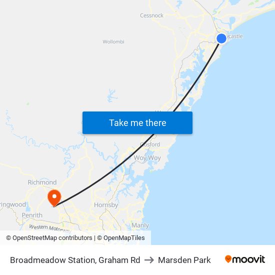 Broadmeadow Station, Graham Rd to Marsden Park map