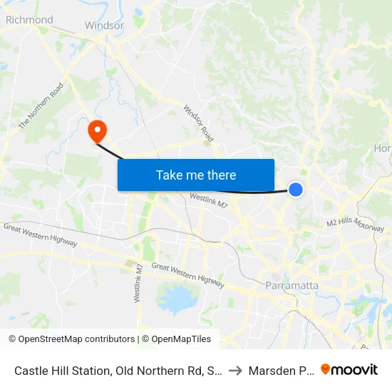 Castle Hill Station, Old Northern Rd, Stand C to Marsden Park map