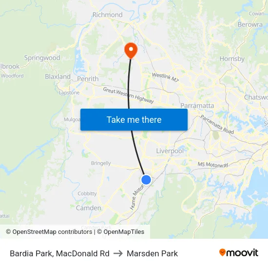 Bardia Park, MacDonald Rd to Marsden Park map