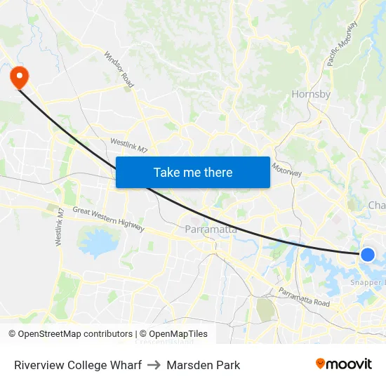 Riverview College Wharf to Marsden Park map