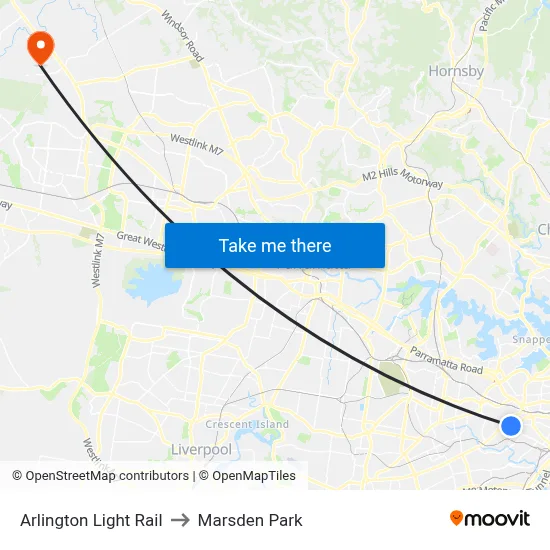 Arlington Light Rail to Marsden Park map