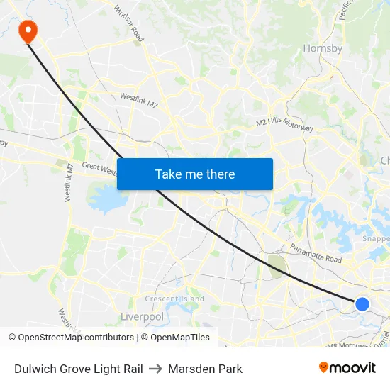 Dulwich Grove Light Rail to Marsden Park map