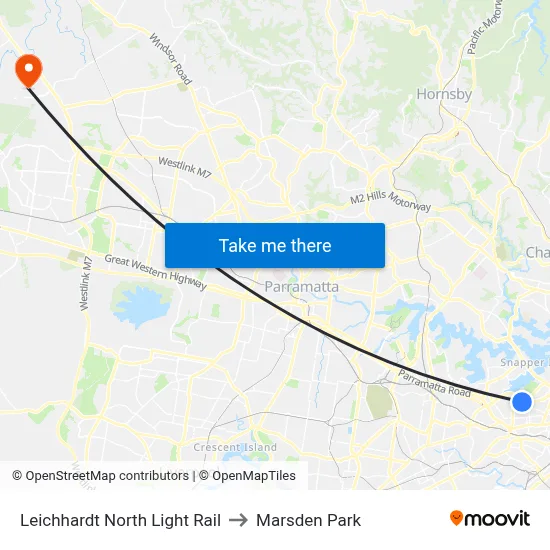 Leichhardt North Light Rail to Marsden Park map