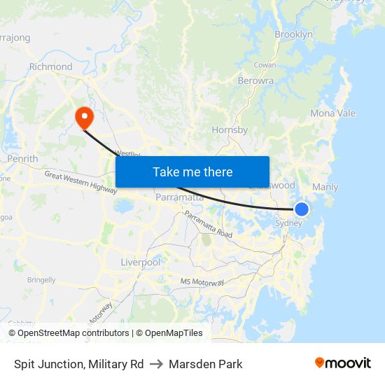 Spit Junction, Military Rd to Marsden Park map