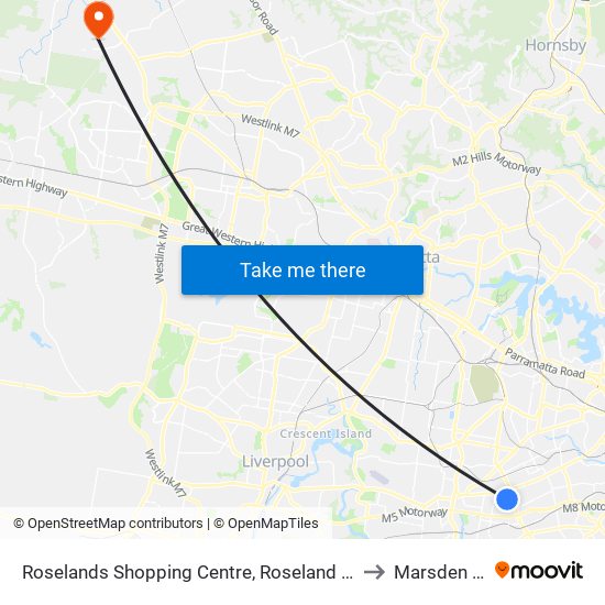 Roselands Shopping Centre, Roseland Ave, Stand A to Marsden Park map