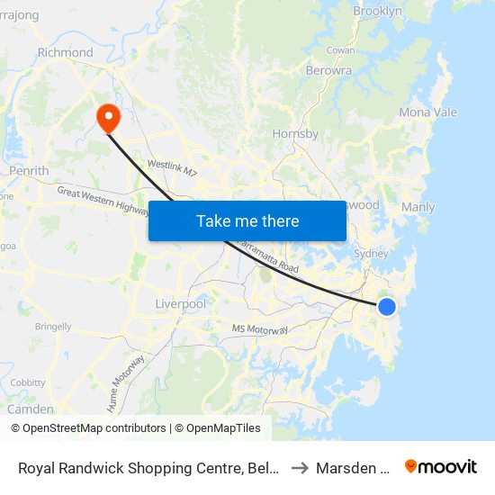 Royal Randwick Shopping Centre, Belmore Rd to Marsden Park map