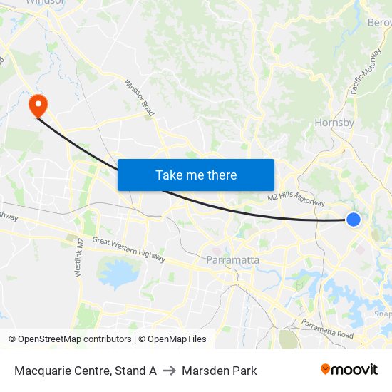 Macquarie Centre, Stand A to Marsden Park map