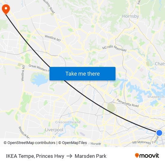 IKEA Tempe, Princes Hwy to Marsden Park map