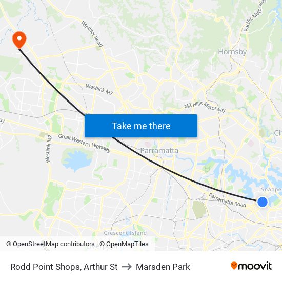 Rodd Point Shops, Arthur St to Marsden Park map