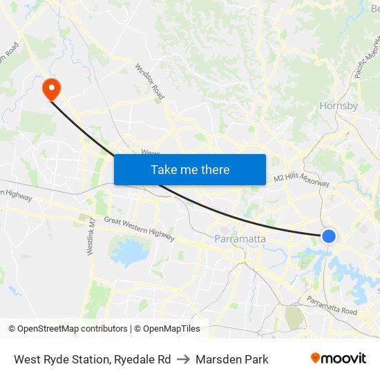 West Ryde Station, Ryedale Rd to Marsden Park map