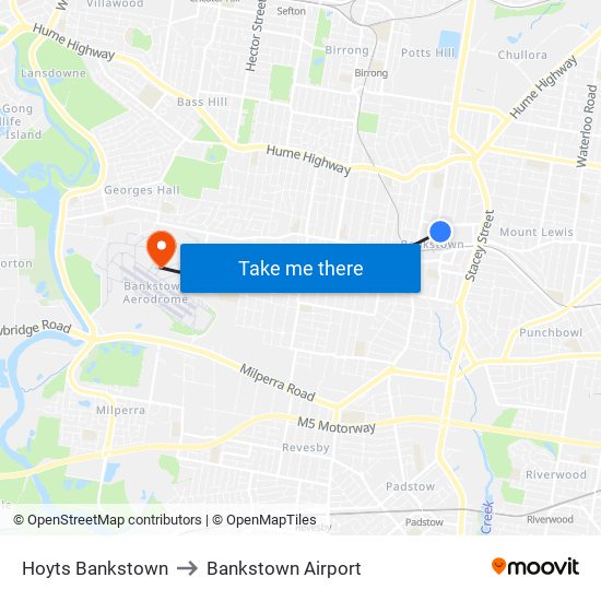 Hoyts Bankstown to Bankstown Airport map