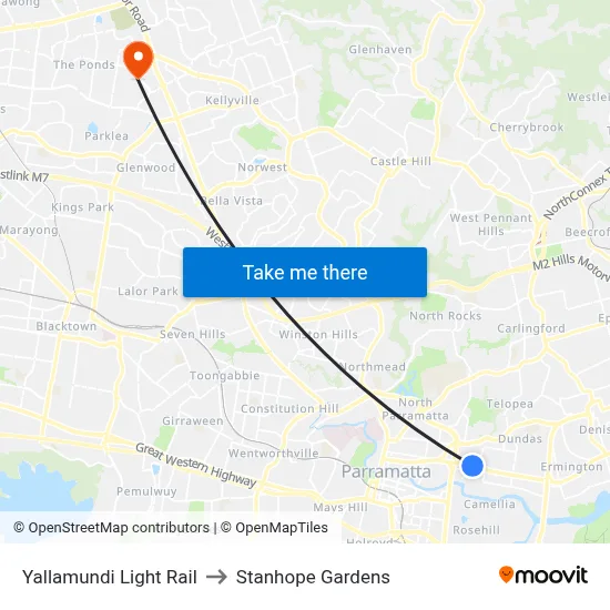 Yallamundi Light Rail to Stanhope Gardens map