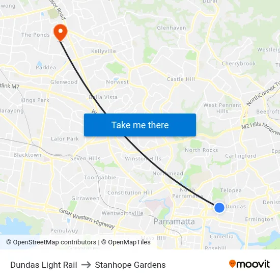 Dundas Light Rail to Stanhope Gardens map