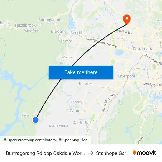 Burrragorang Rd opp Oakdale Workers Club to Stanhope Gardens map