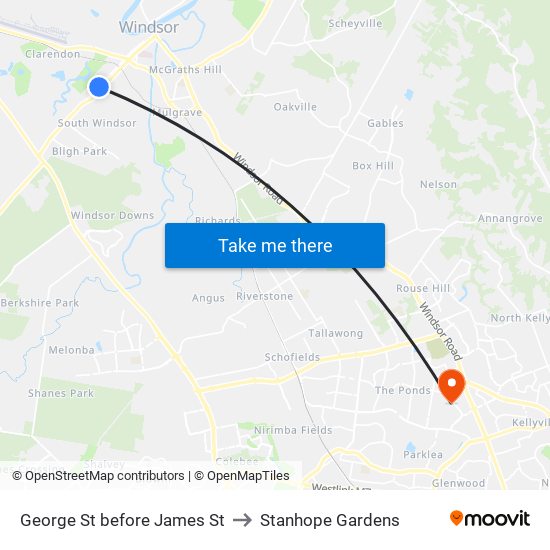 George St before James St to Stanhope Gardens map