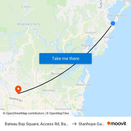 Bateau Bay Square, Access Rd, Bay Village Rd to Stanhope Gardens map