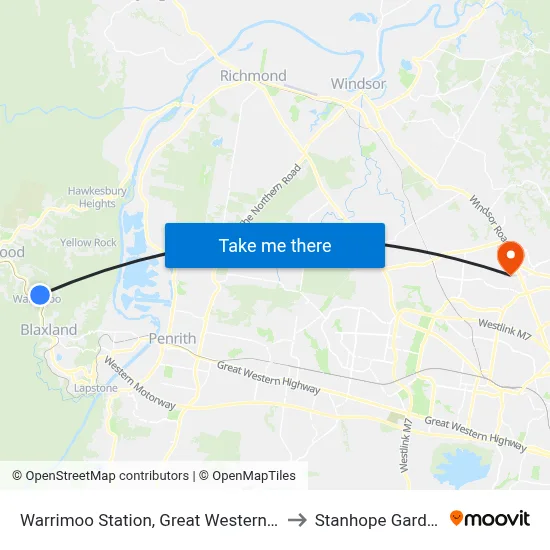 Warrimoo Station, Great Western Hwy to Stanhope Gardens map