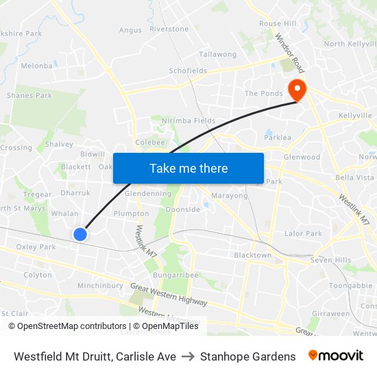 Westfield Mt Druitt, Carlisle Ave to Stanhope Gardens map