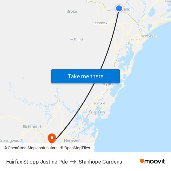 Fairfax St opp Justine Pde to Stanhope Gardens map