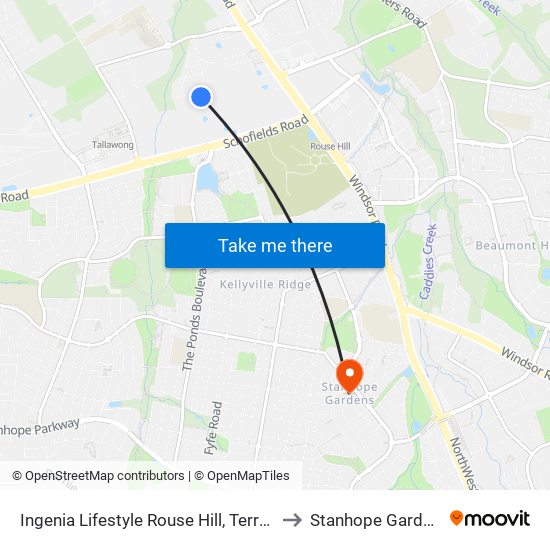 Ingenia Lifestyle Rouse Hill, Terry Rd to Stanhope Gardens map