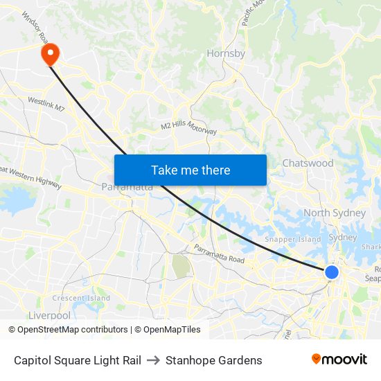 Capitol Square Light Rail to Stanhope Gardens map