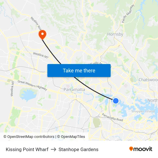 Kissing Point Wharf to Stanhope Gardens map