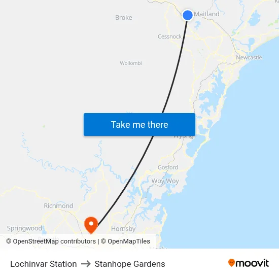 Lochinvar Station to Stanhope Gardens map