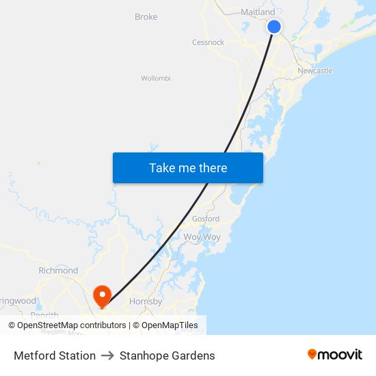 Metford Station to Stanhope Gardens map