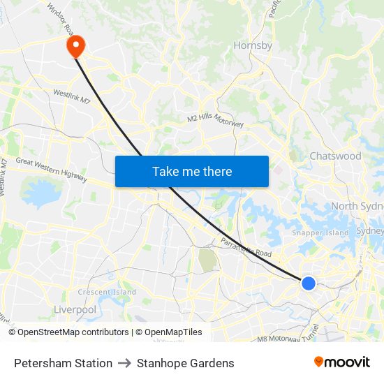 Petersham Station to Stanhope Gardens map