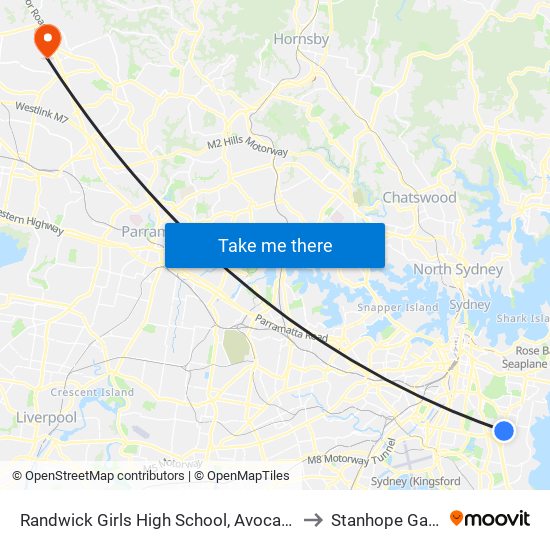 Randwick Girls High School, Avoca St, Stand E to Stanhope Gardens map