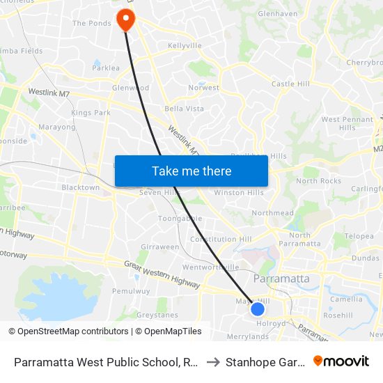 Parramatta West Public School, Railway St to Stanhope Gardens map
