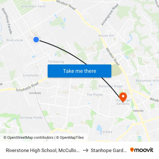 Riverstone High School, McCulloch St to Stanhope Gardens map